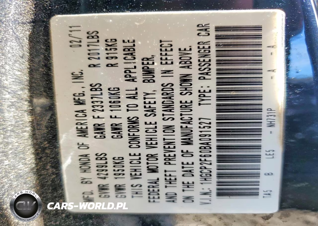 2011 Honda Accord Se VIN:1HGCP2F60BA091527 - 12