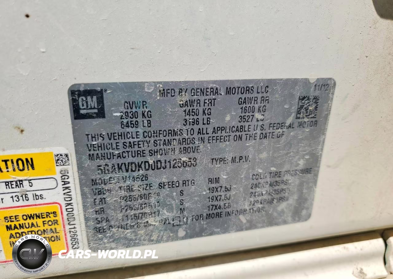 2013 Buick Enclave VIN:5GAKVDKD0DJ126653 - 13