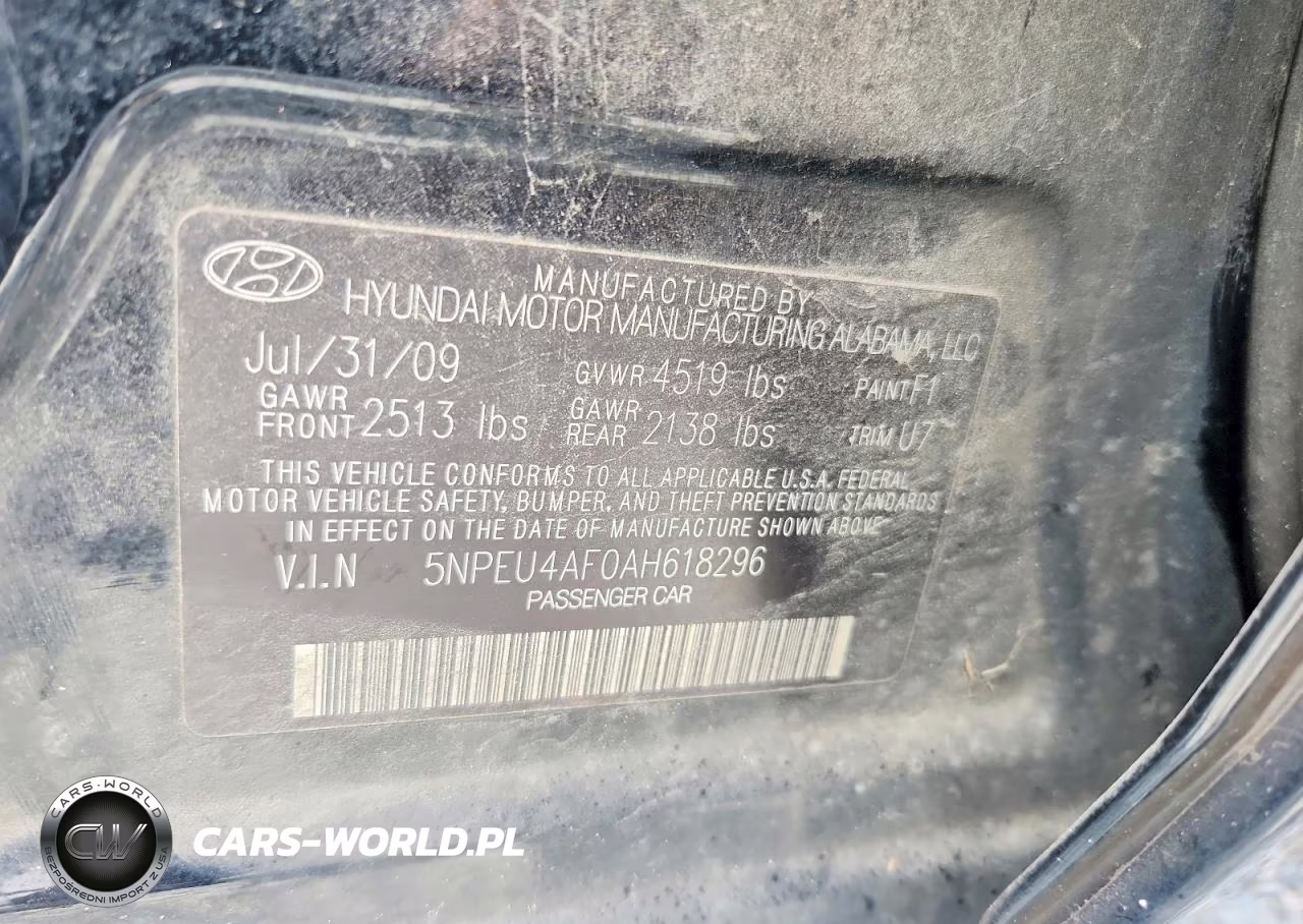 2010 Hyundai Sonata Se V6 VIN:5NPEU4AF0AH618296 - 12