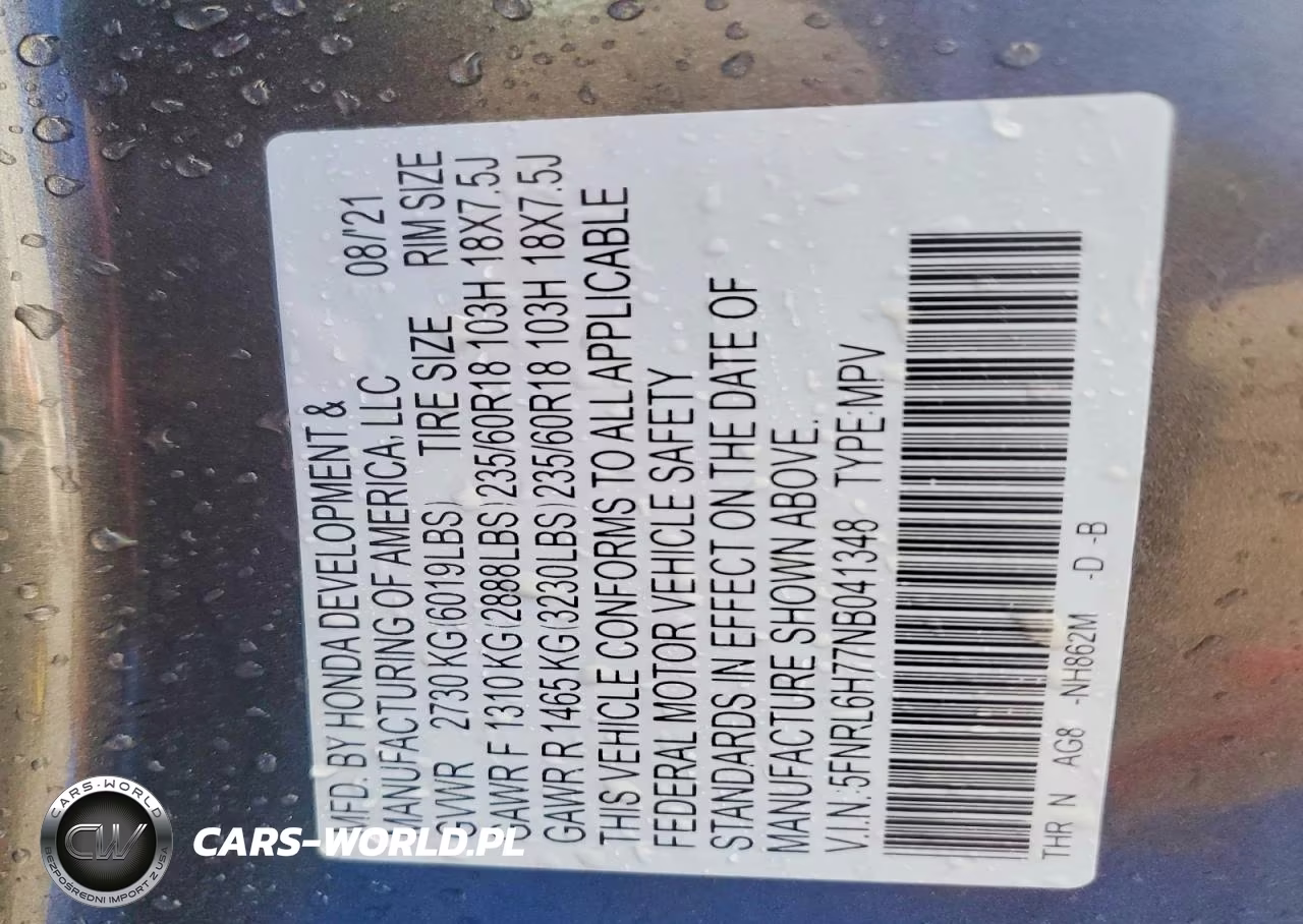 2022 Honda Odyssey Exl VIN:5FNRL6H77NB041348 - 13