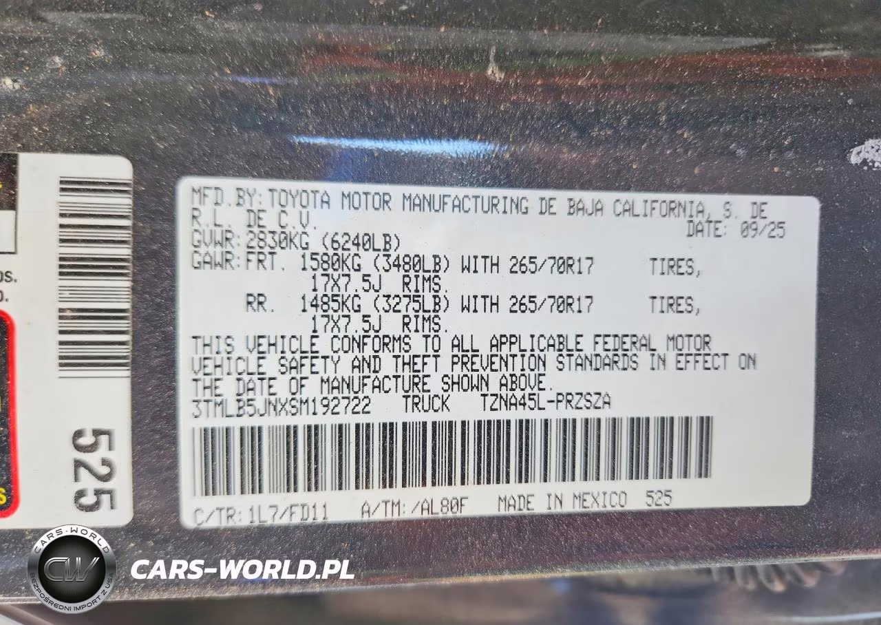 2025 Toyota Tacoma Trd Off-Road VIN:3TMLB5JNXSM192722 - 12