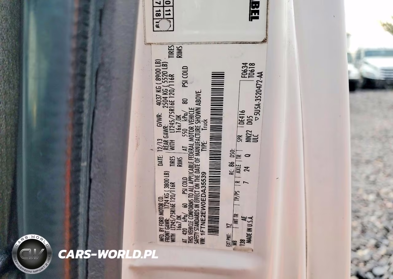 2014 Ford Econoline E250 Van VIN:1FTNE2EW0EDA35539 - 13