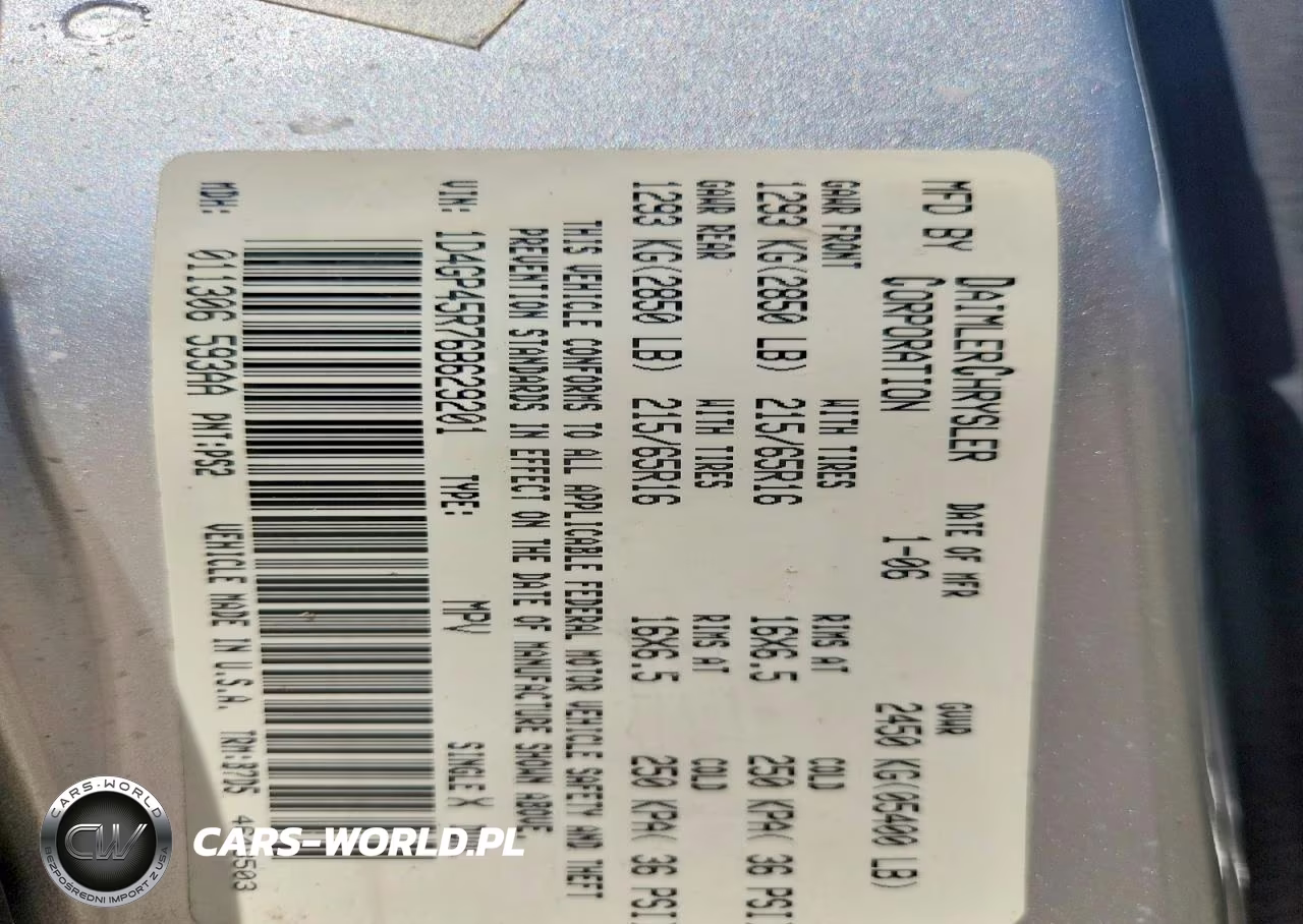 2006 Dodge Caravan Sxt VIN:1D4GP45R76B629201 - 13