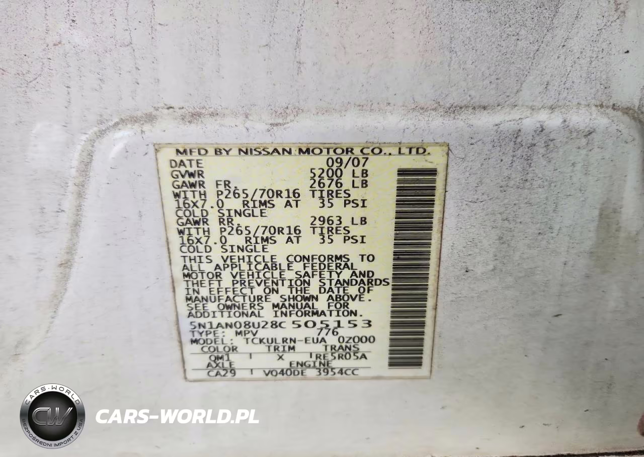 2008 Nissan Xterra X VIN:5N1AN08U28C505153 - 12