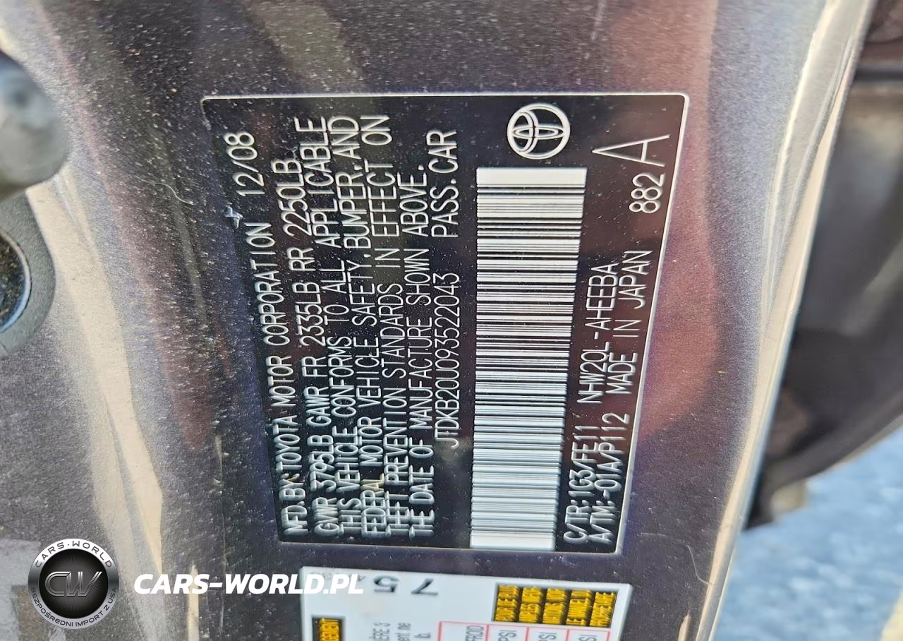 2009 Toyota Prius Base VIN:JTDKB20U093522043 - 13