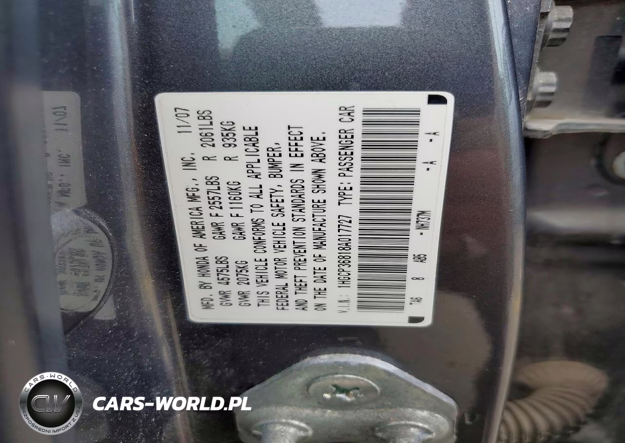 2008 Honda Accord 3.5 Ex-L VIN:1HGCP36818A017727 - 12