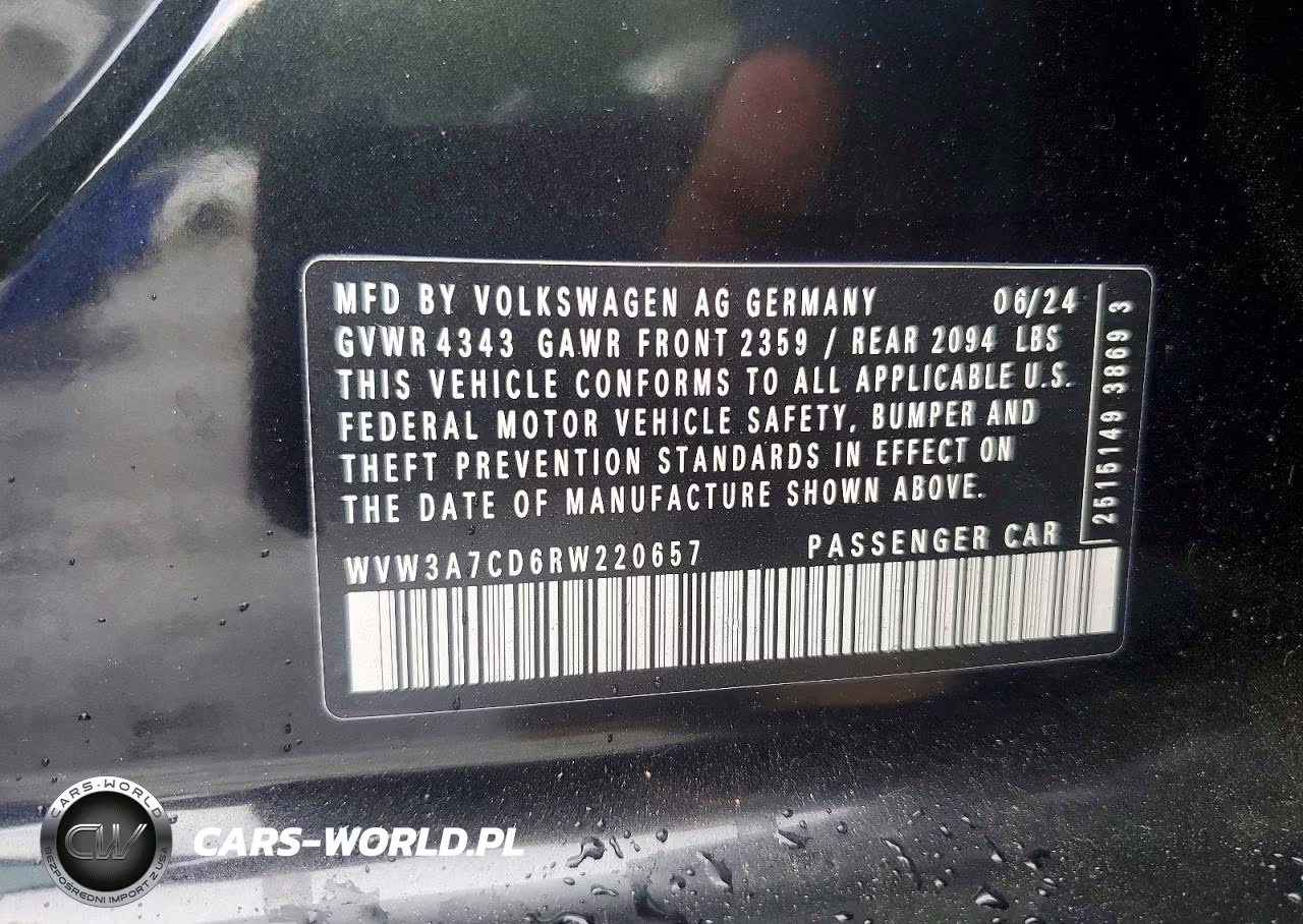 2024 Volkswagen Gti Se VIN:WVW3A7CD6RW220657 - 13