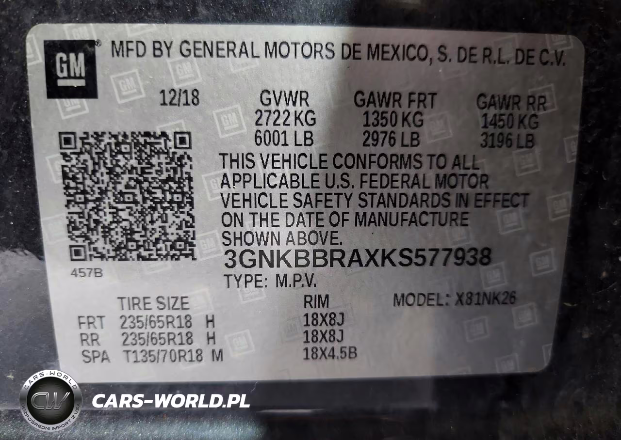 2019 Chevrolet Blazer 1Lt VIN:3GNKBBRAXKS577938 - 12