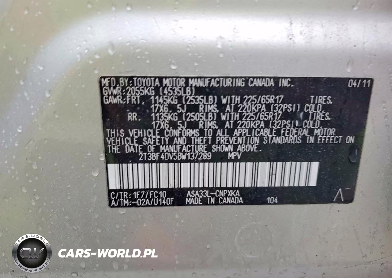2011 Toyota Rav4 Base VIN:2T3BF4DV5BW137289 - 13