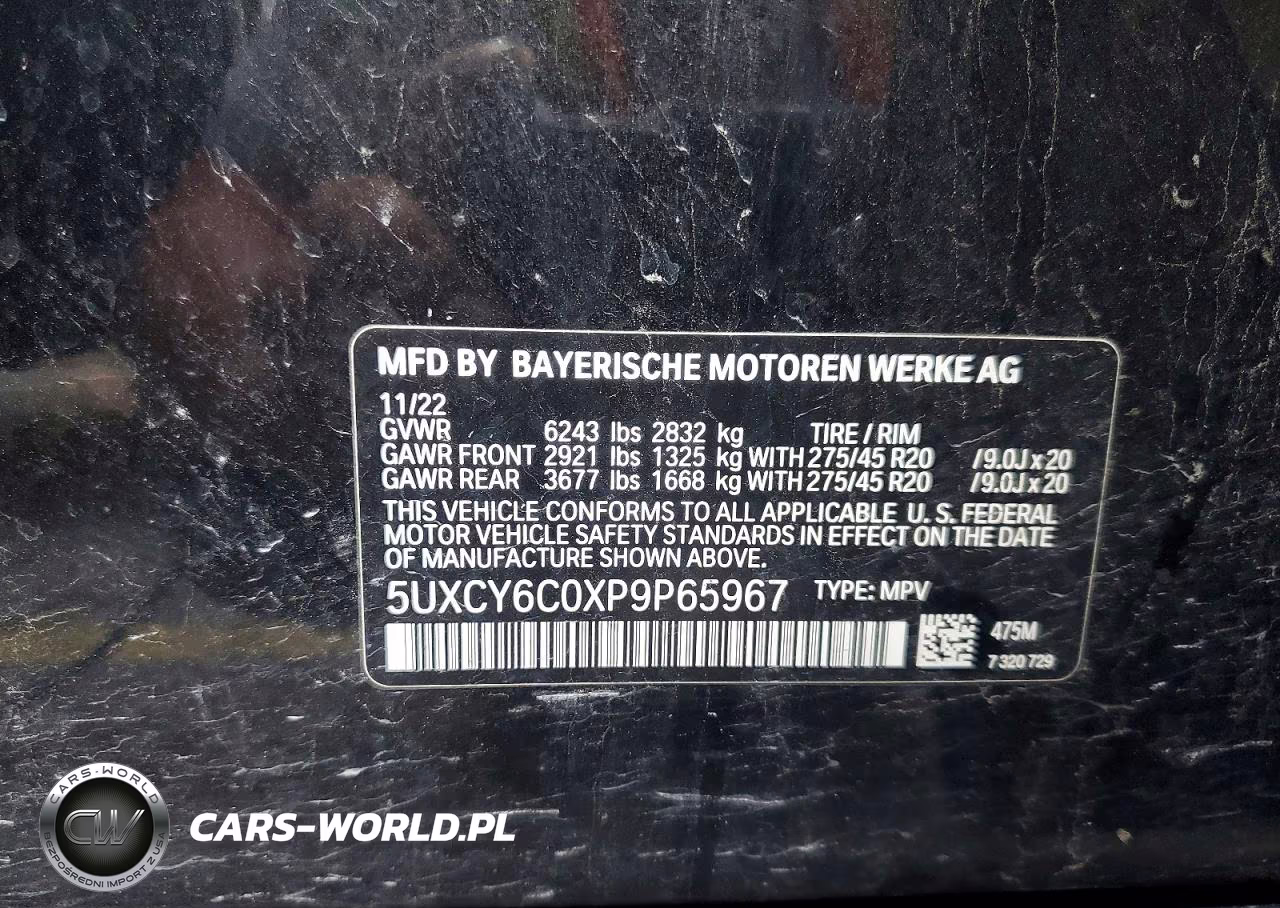 2023 BMW X6 xDrive40I VIN:5UXCY6C0XP9P65967 - 14