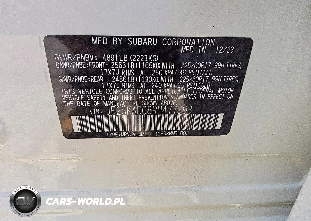 2024 Subaru Forester Premium VIN:JF2SKADC8RH477398 - 13