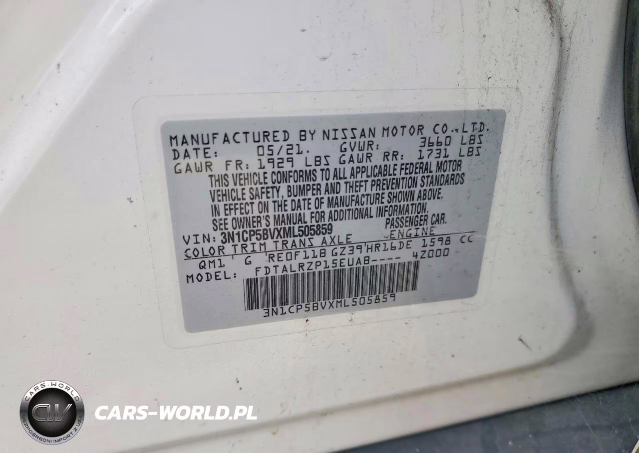 2021 Nissan Kicks S VIN:3N1CP5BVXML505859 - 12