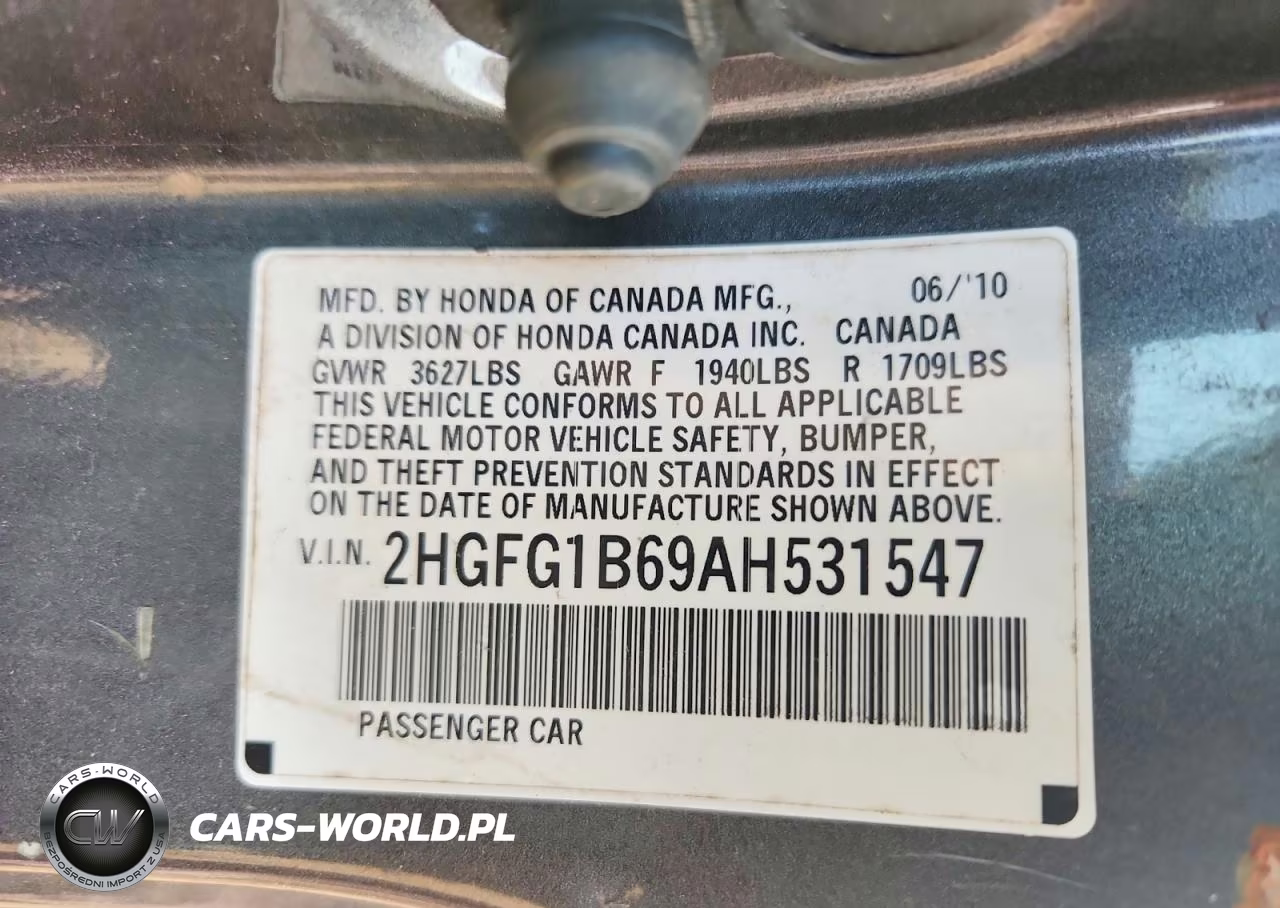 2010 Honda Civic Lx VIN:2HGFG1B69AH531547 - 12