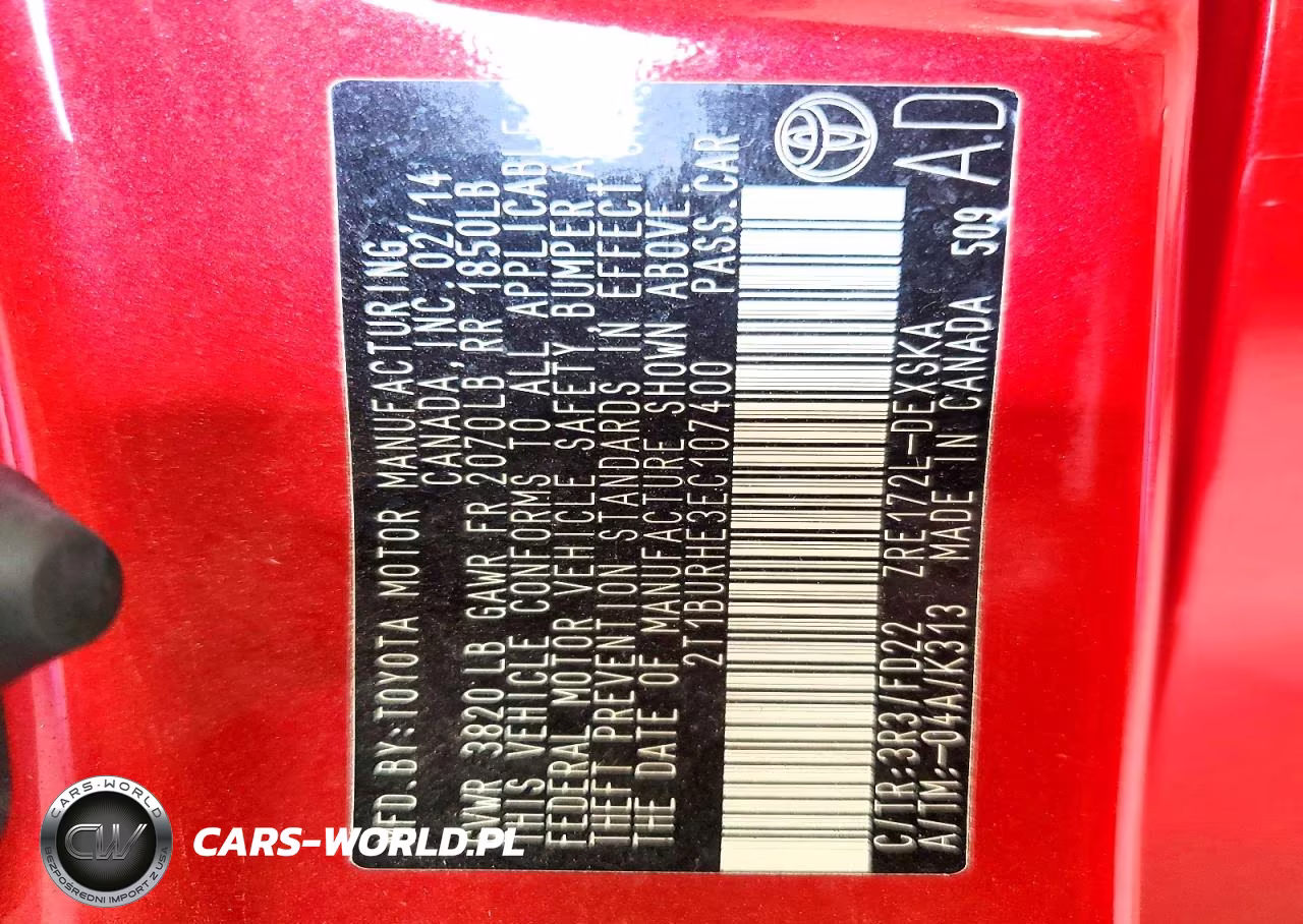 2014 Toyota Corolla S Plus VIN:2T1BURHE3EC107400 - 12