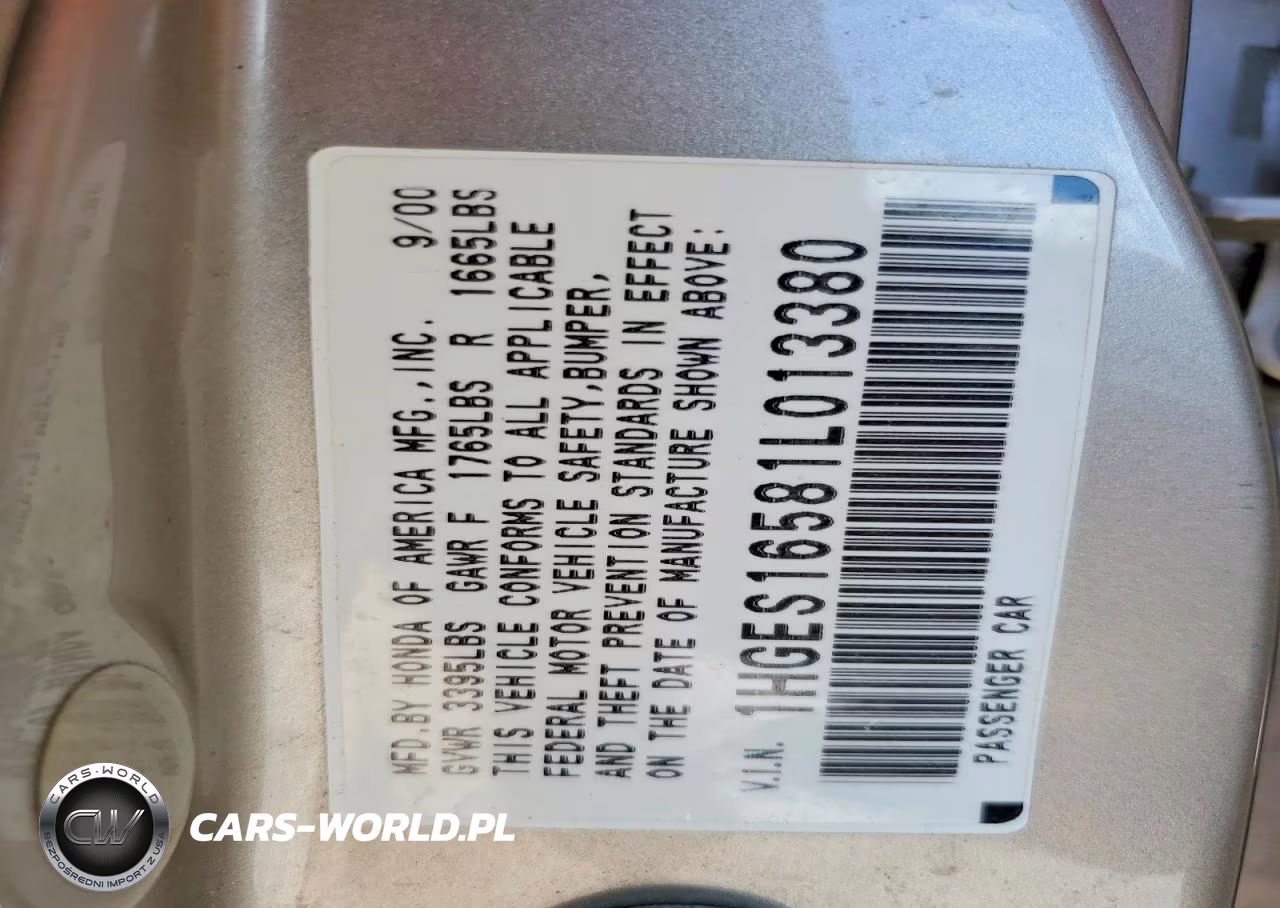2001 Honda Civic Lx VIN:1HGES16581L013380 - 13
