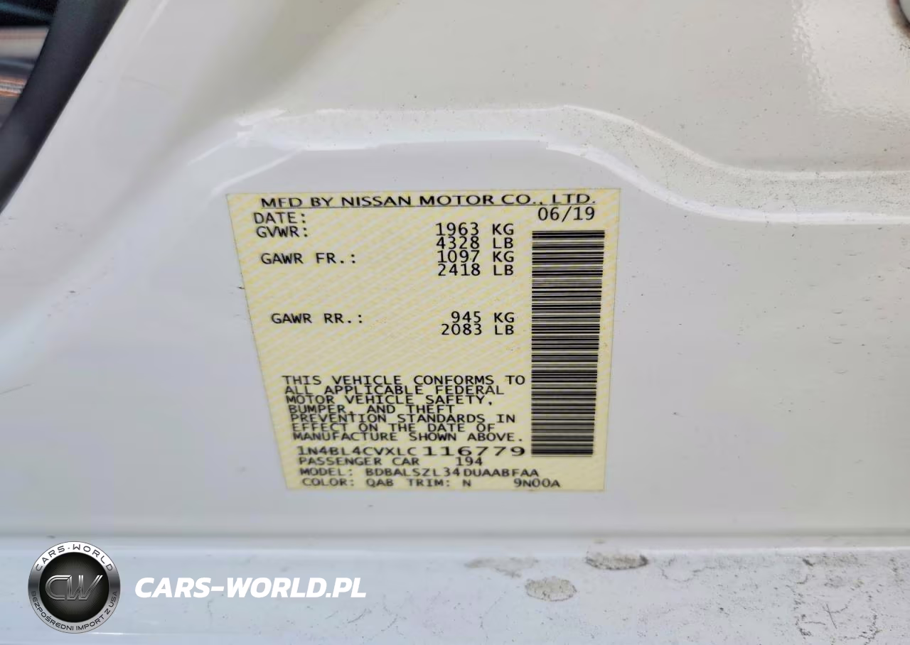 2020 Nissan Altima Sr VIN:1N4BL4CVXLC116779 - 12