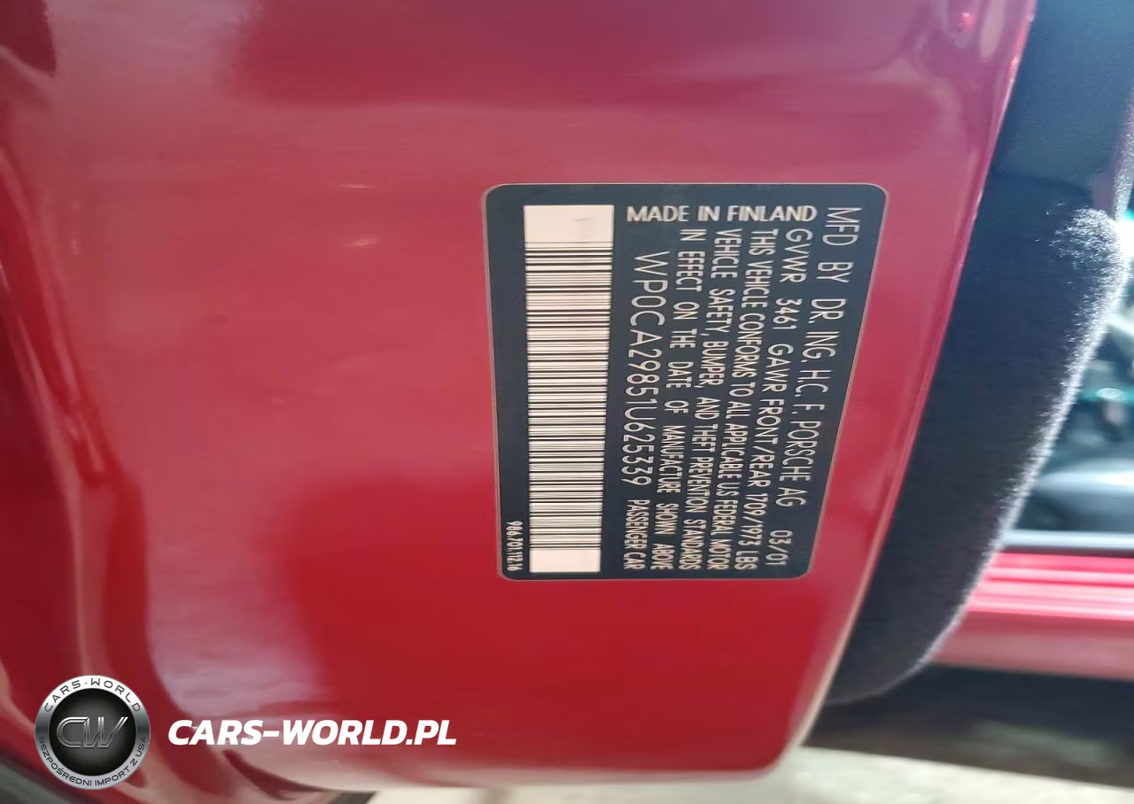 2001 Porsche Boxster VIN:WP0CA29851U625339 - 13
