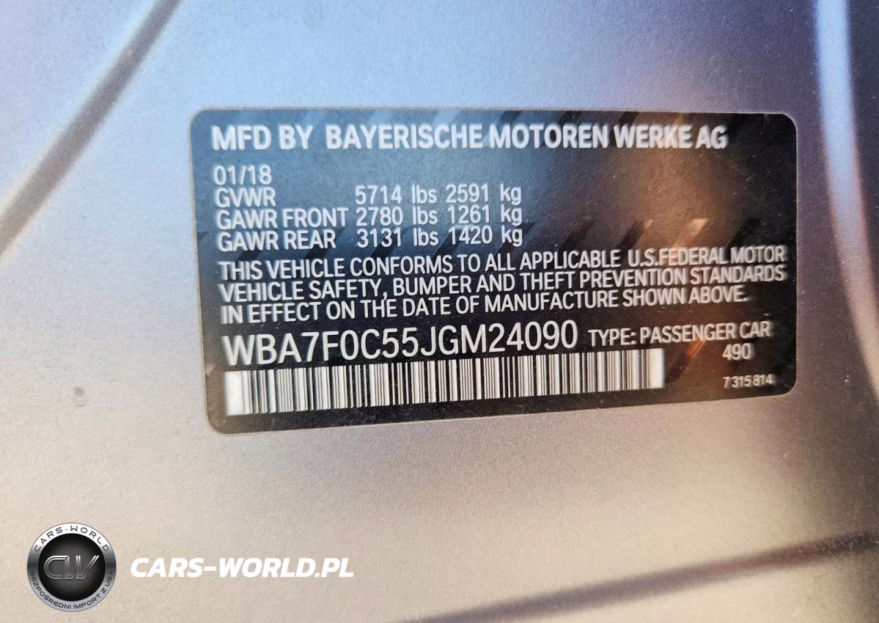 2018 BMW 750 I VIN:WBA7F0C55JGM24090 - 13