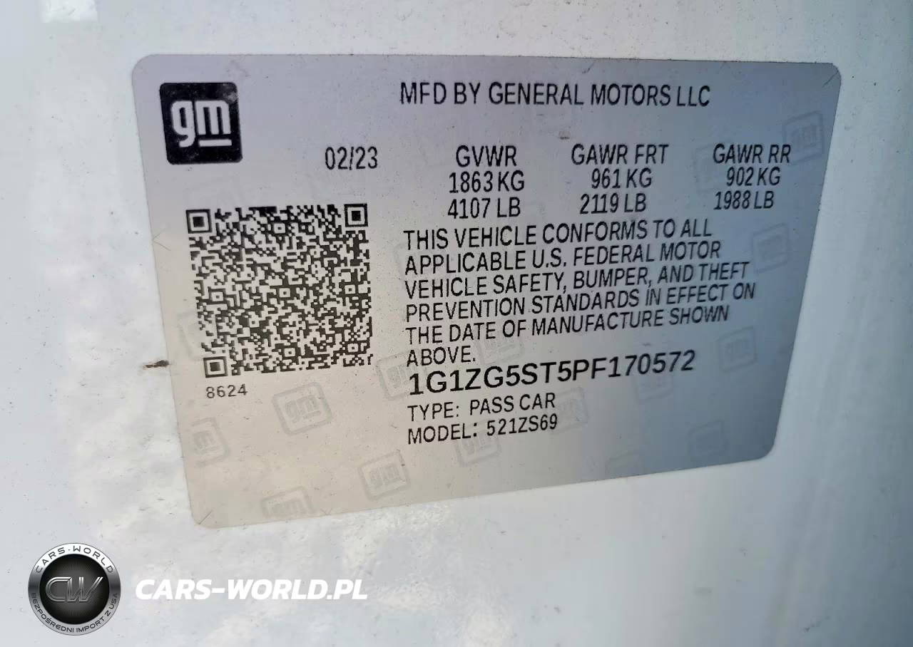 2023 Chevrolet Malibu Rs VIN:1G1ZG5ST5PF170572 - 12