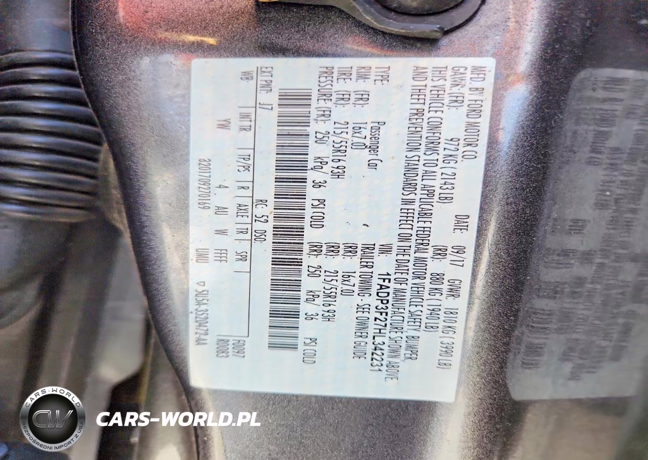 2017 Ford Focus Se VIN:1FADP3F27HL342231 - 12