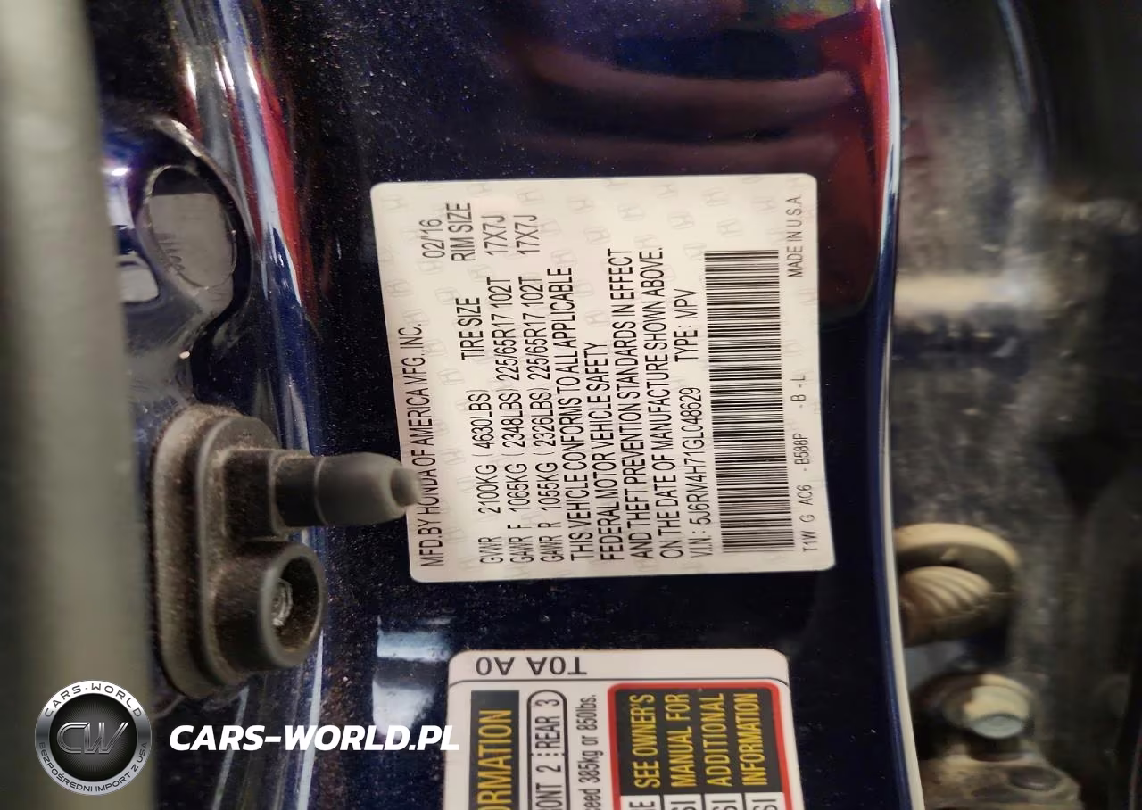 2016 Honda Cr-V Exl VIN:5J6RM4H71GL048629 - 14