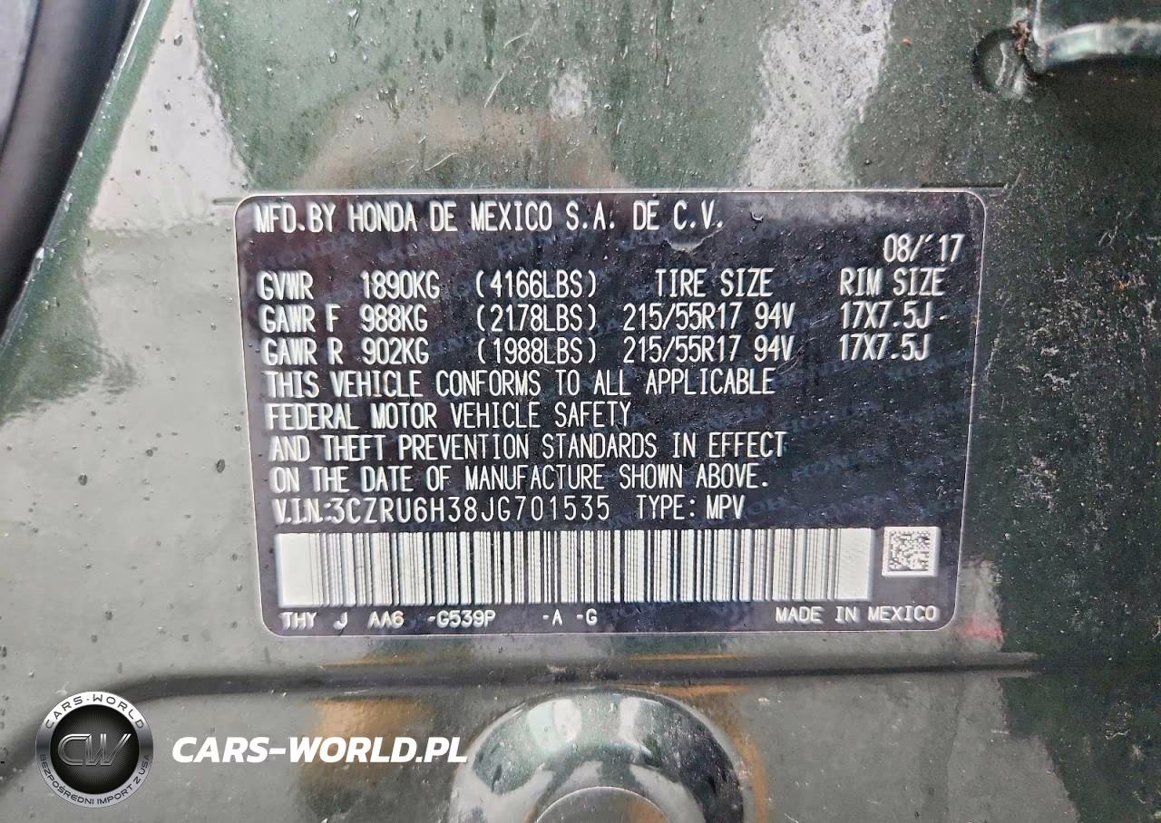 2018 Honda Hr-V Lx VIN:3CZRU6H38JG701535 - 12