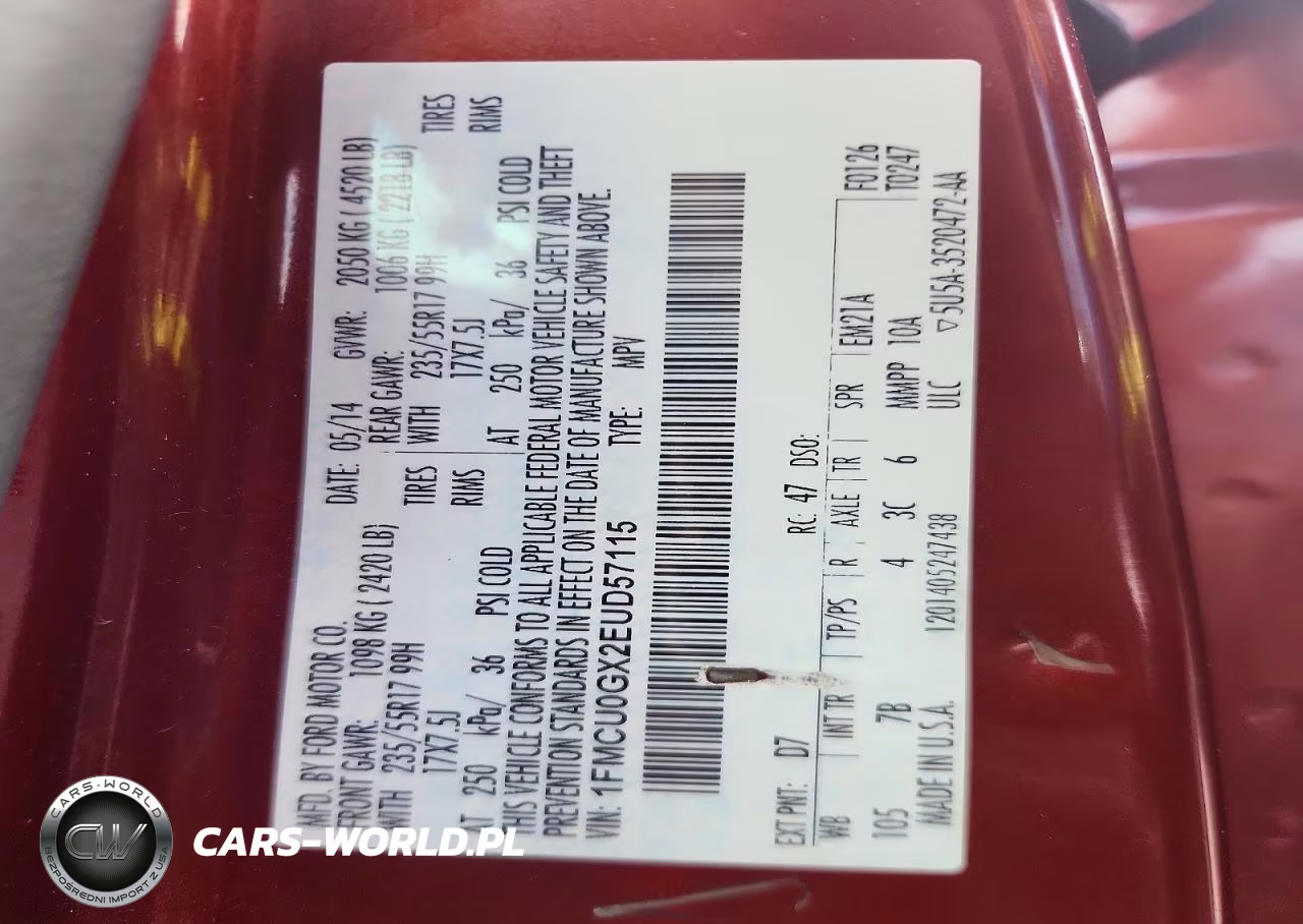 2014 Ford Escape Se VIN:1FMCU0GX2EUD57115 - 13