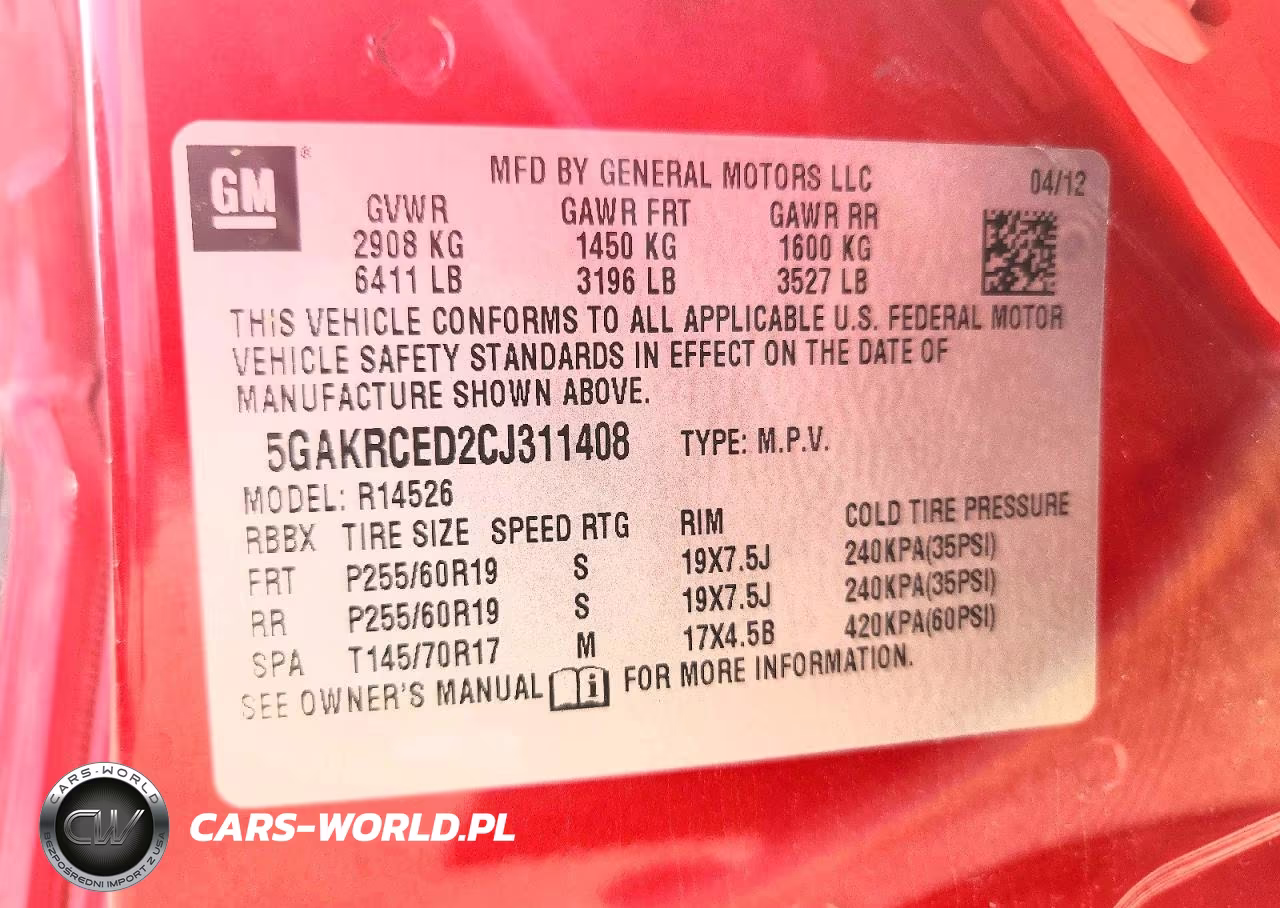 2012 Buick Enclave VIN:5GAKRCED2CJ311408 - 12