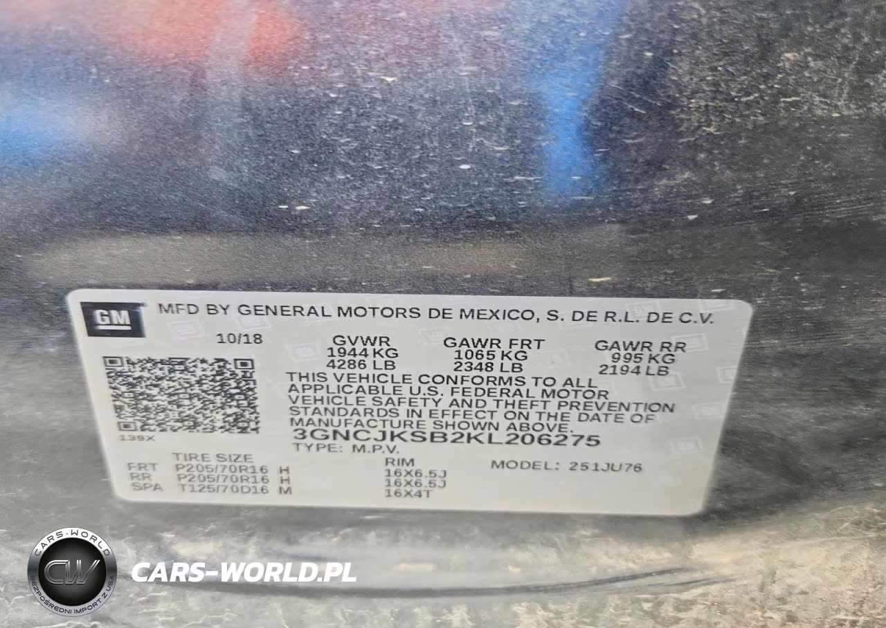 2019 Chevrolet Trax Ls VIN:3GNCJKSB2KL206275 - 14