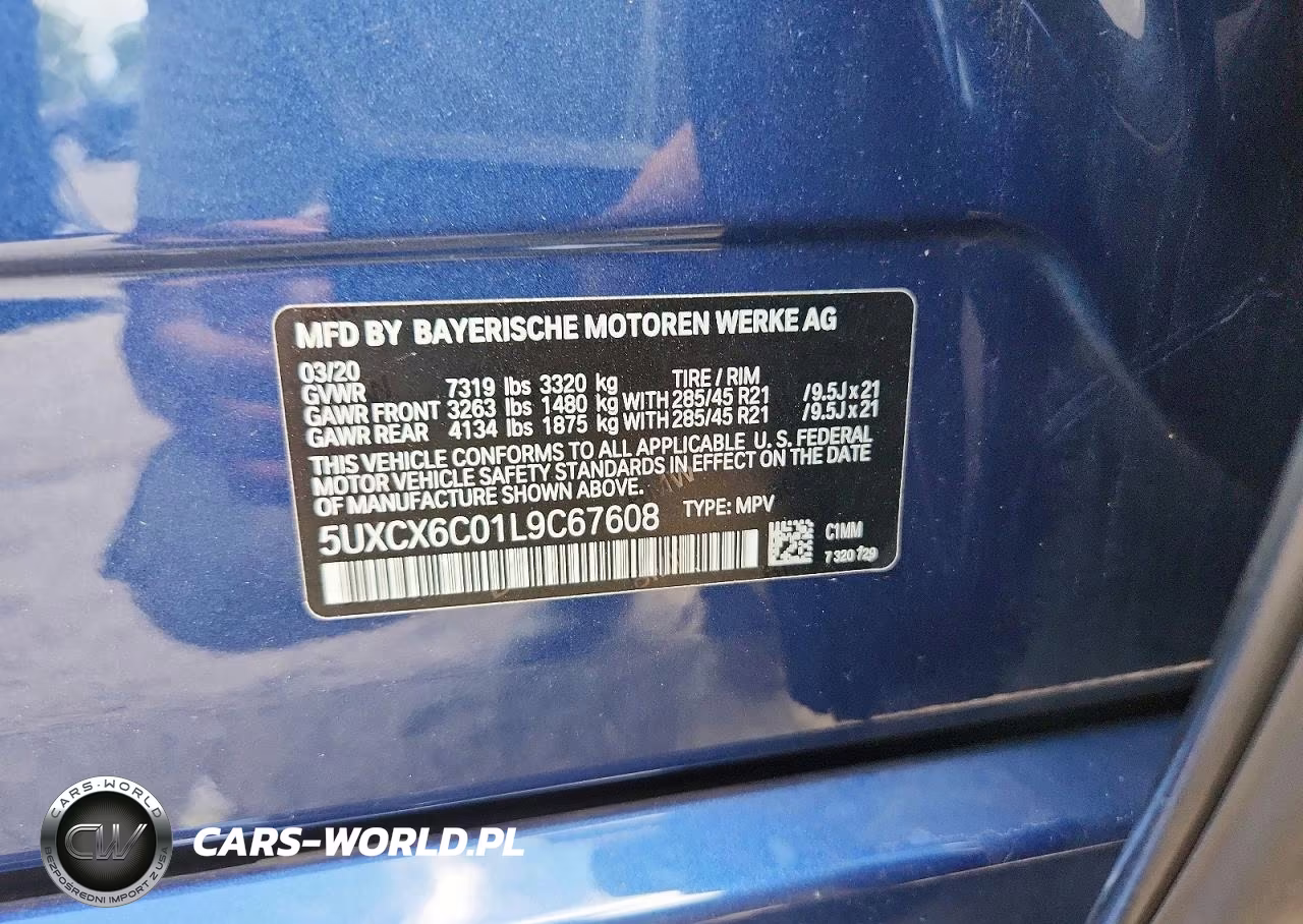 2020 BMW X7 M50I VIN:5UXCX6C01L9C67608 - 13