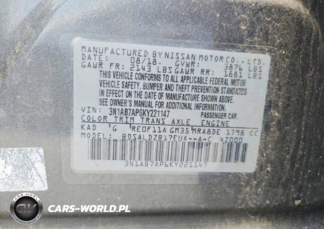 2019 Nissan Sentra Sv VIN:3N1AB7AP6KY221147 - 12