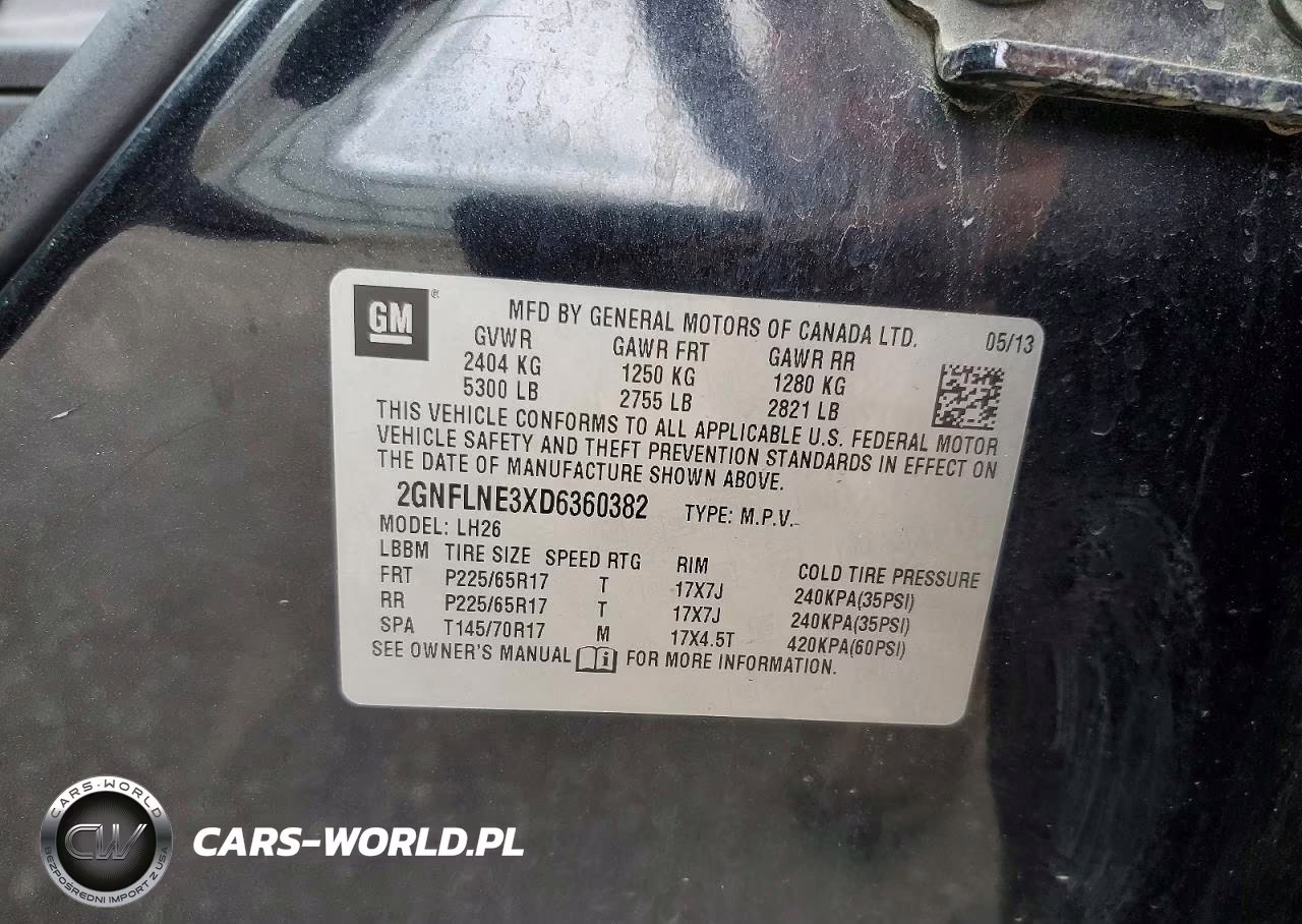 2013 Chevrolet Equinox Lt VIN:2GNFLNE3XD6360382 - 13