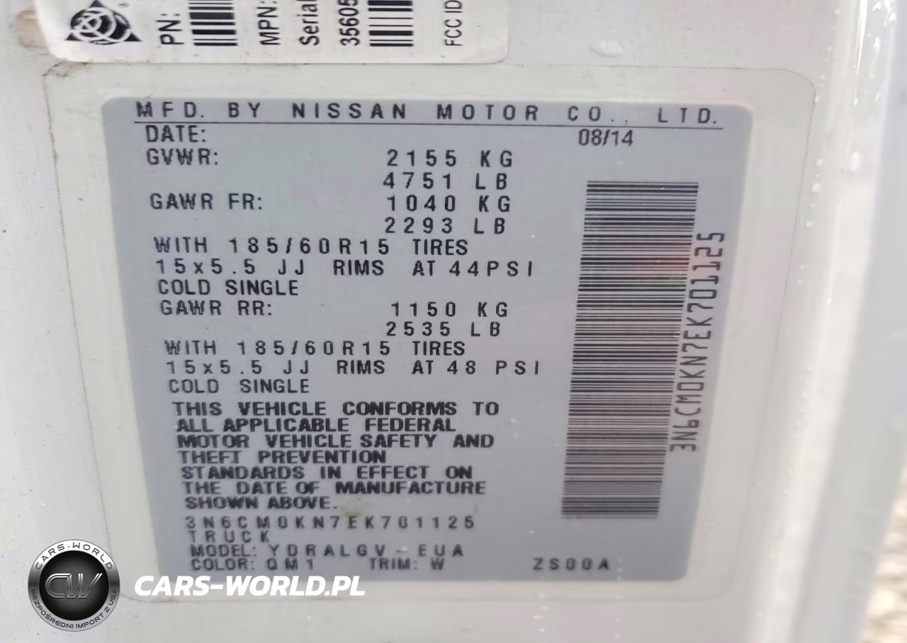 2014 Nissan Nv200 Sv VIN:3N6CM0KN7EK701125 - 14