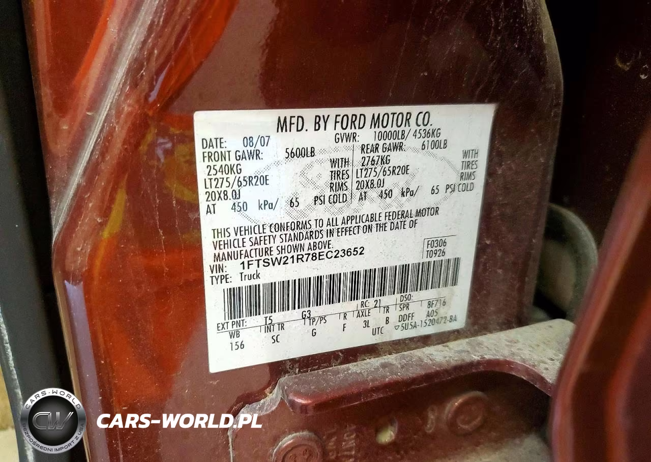 2008 Ford F250 Super Duty VIN:1FTSW21R78EC23652 - 12