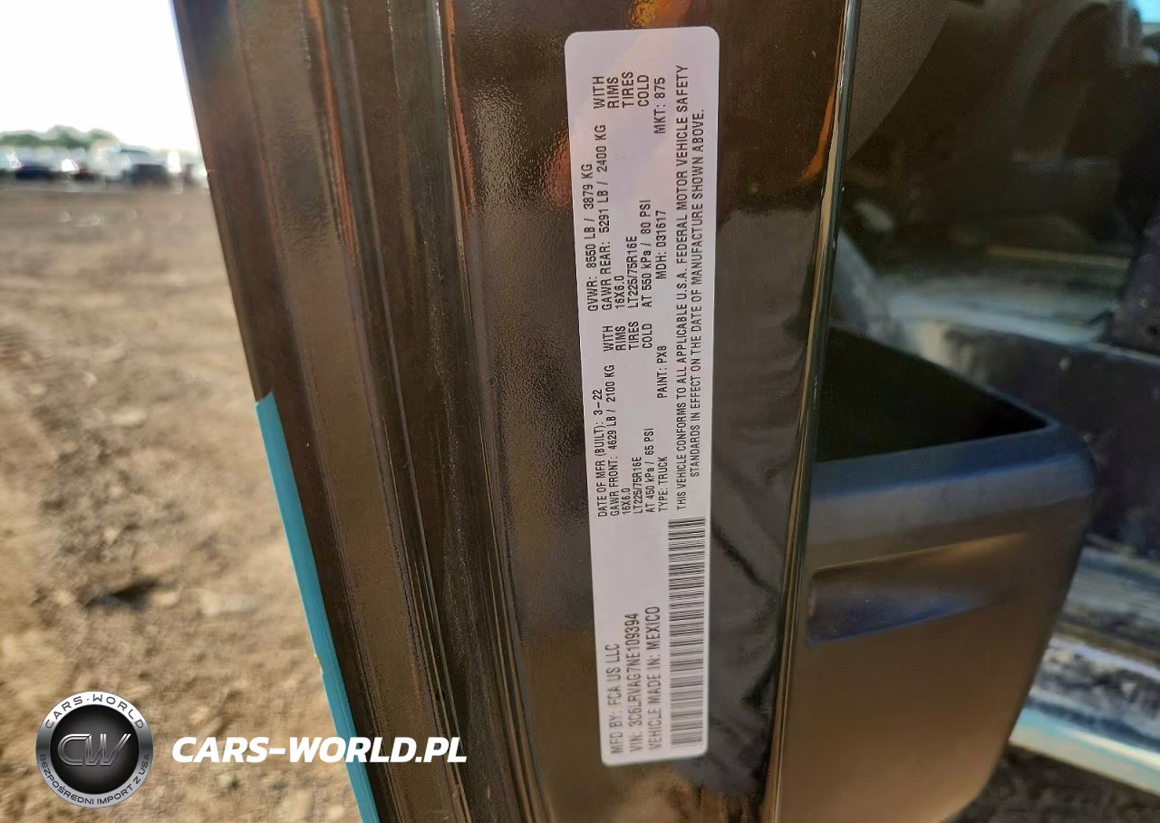 2022 Ram Promaster 1500 Delivery Van VIN:3C6LRVAG7NE109394 - 13
