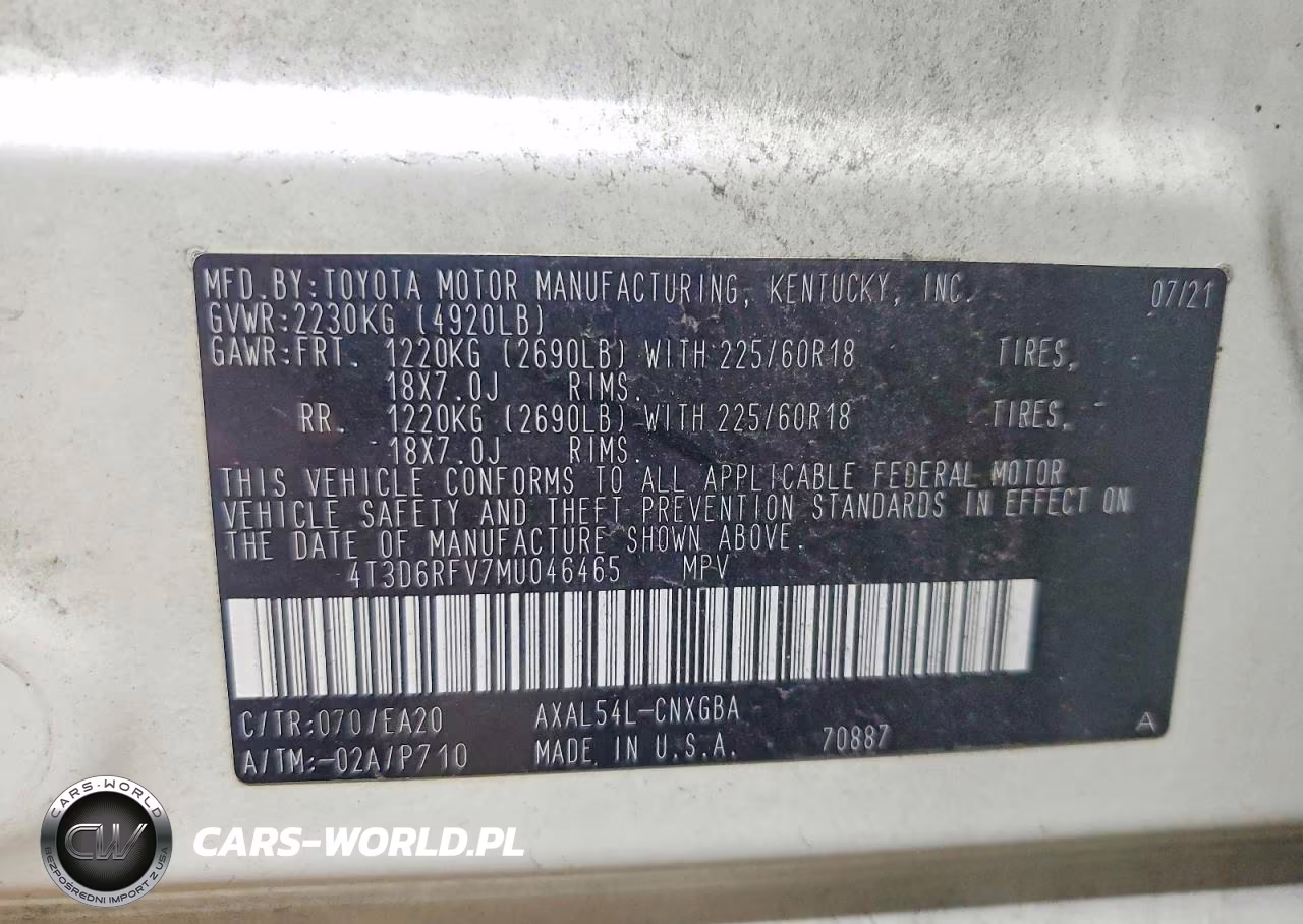 2021 Toyota Rav4 Limited VIN:4T3D6RFV7MU046465 - 13