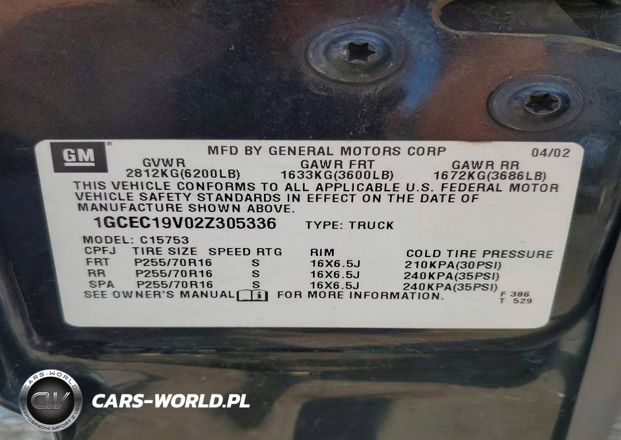 2002 Chevrolet Silverado C1500 VIN:1GCEC19V02Z305336 - 13