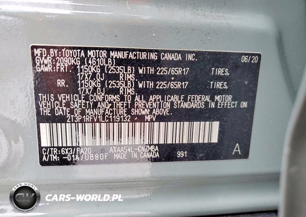 2020 Toyota Rav4 Xle VIN:2T3P1RFV1LC119132 - 13