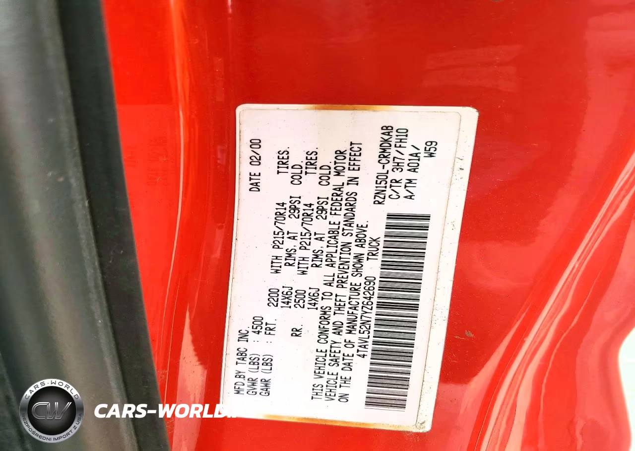 2000 Toyota Tacoma Base VIN:4TAVL52N7YZ642690 - 13