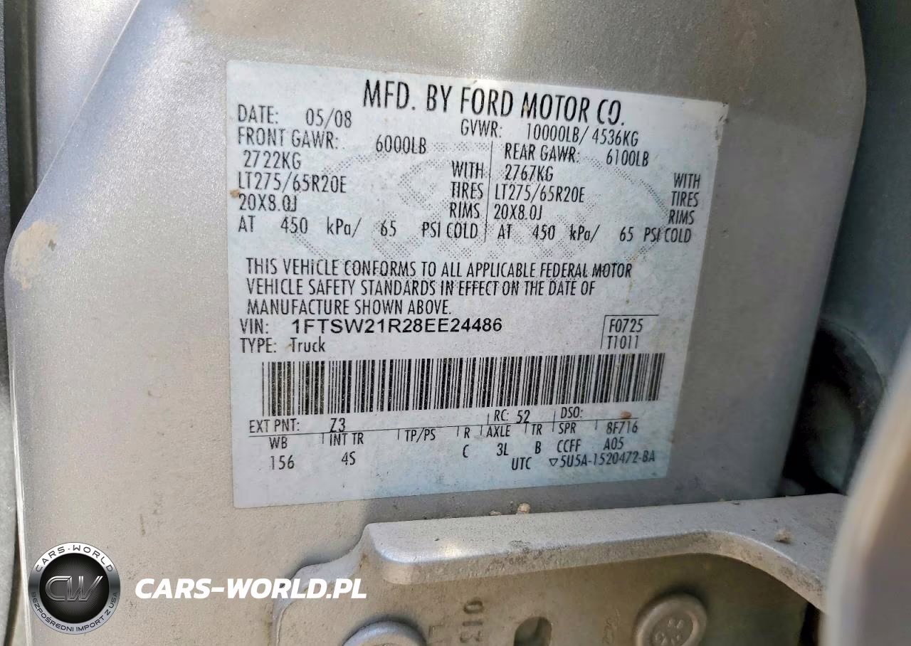 2008 Ford F250 Super Duty VIN:1FTSW21R28EE24486 - 12