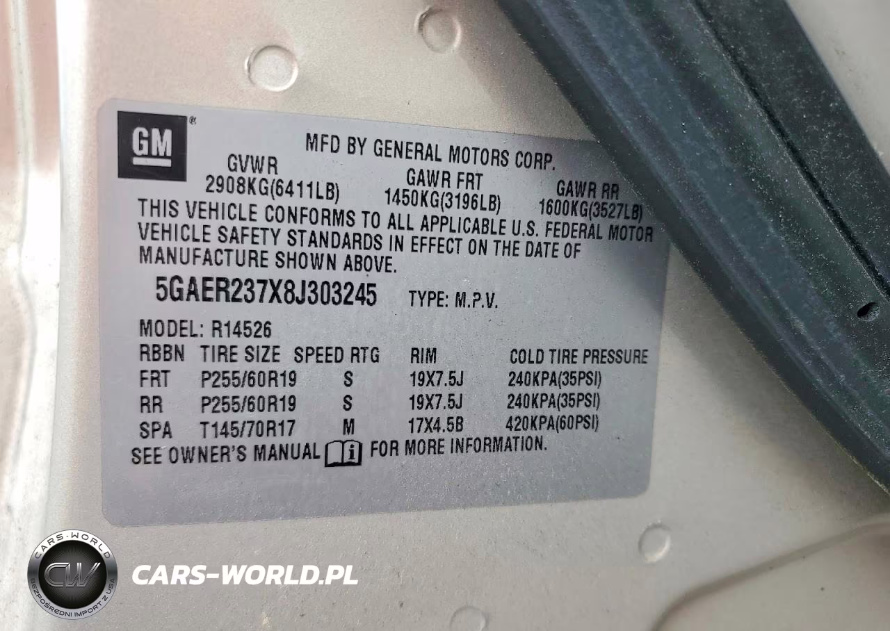 2008 Buick Enclave Cxl VIN:5GAER237X8J303245 - 13