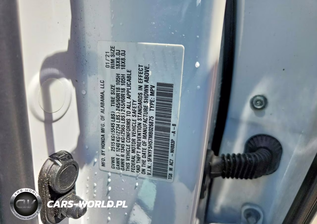 2021 Honda Pilot Exl VIN:5FNYF5H57MB026875 - 12