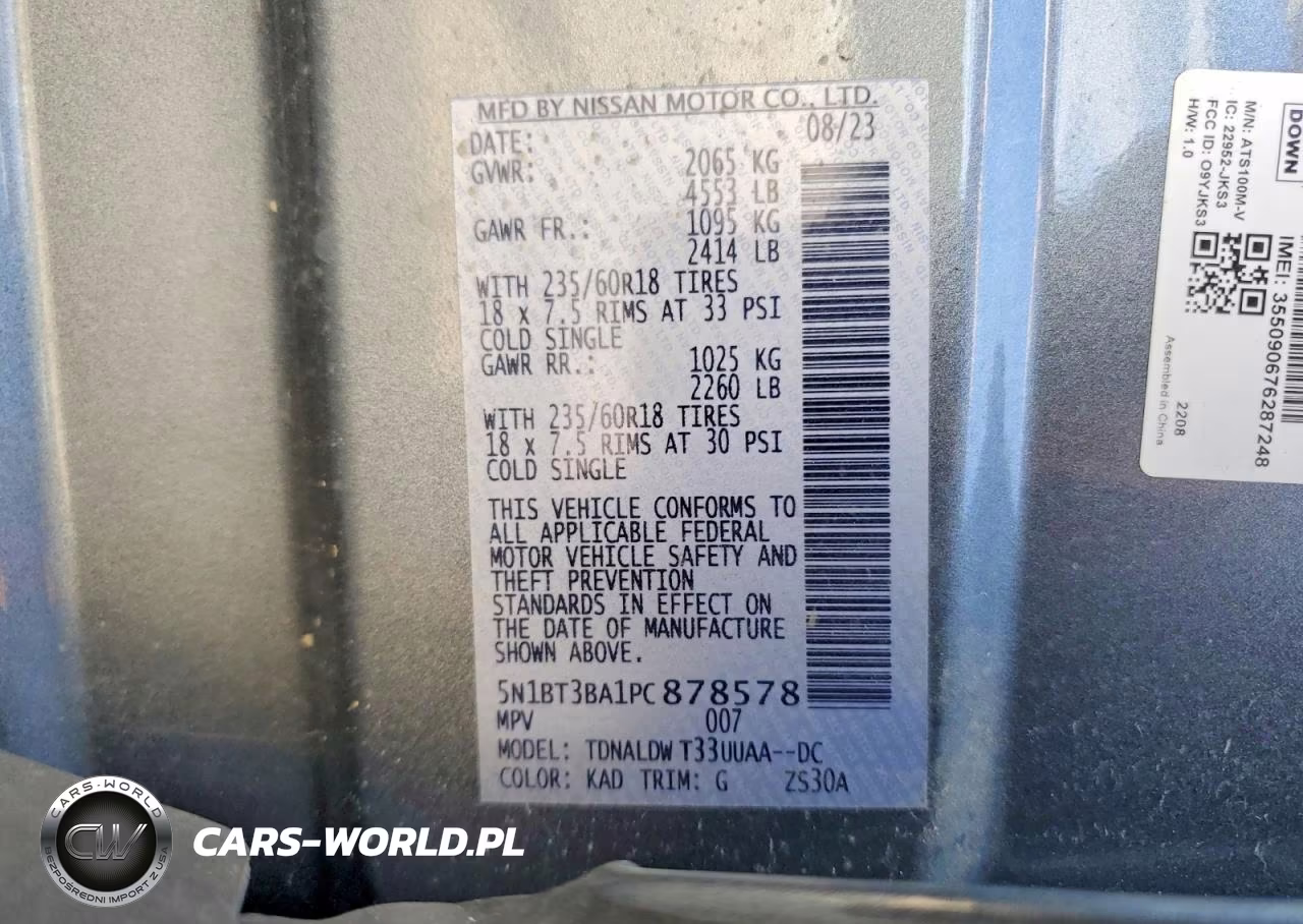 2023 Nissan Rogue Sv VIN:5N1BT3BA1PC878578 - 13