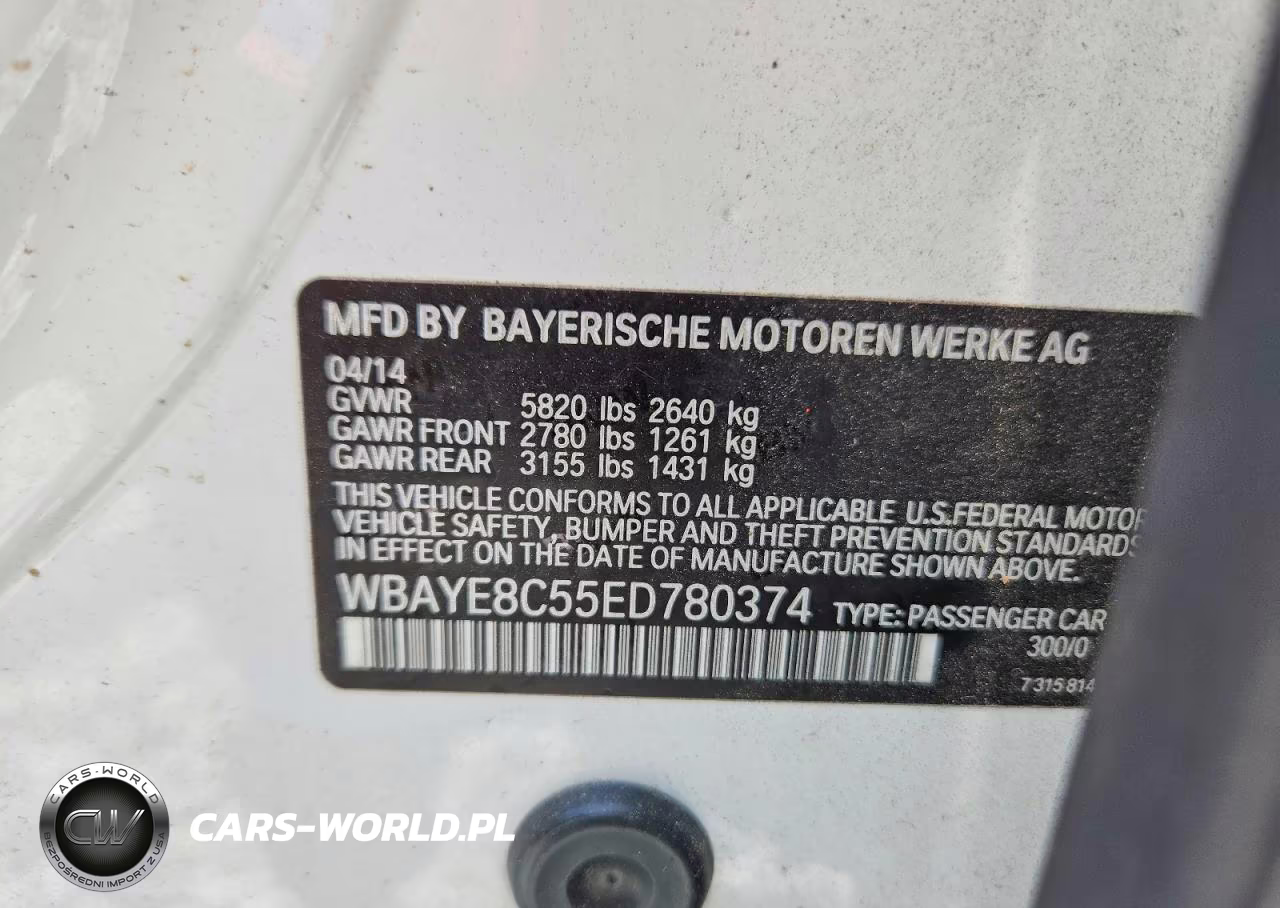 2014 BMW 750 Li VIN:WBAYE8C55ED780374 - 12