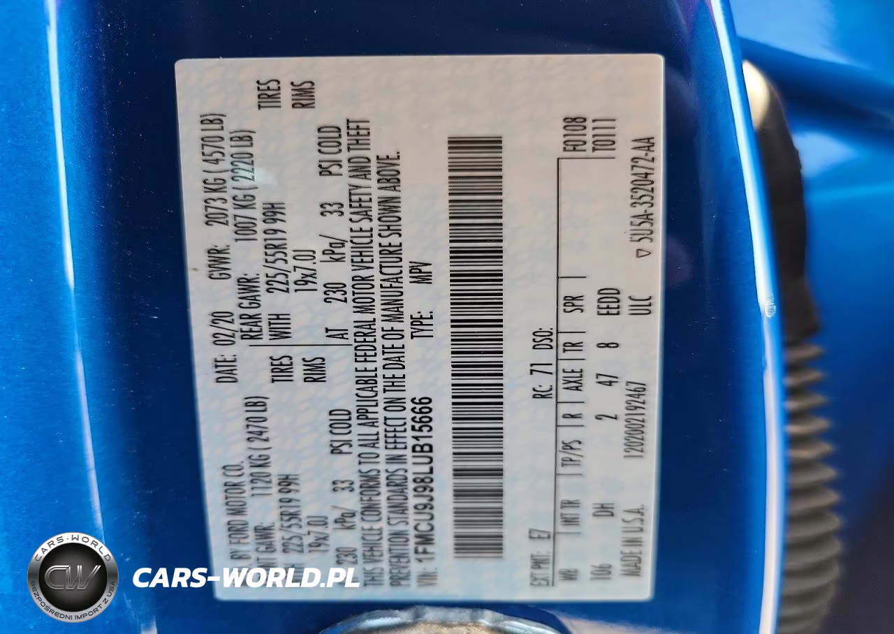2020 Ford Escape Titanium VIN:1FMCU9J98LUB15666 - 13
