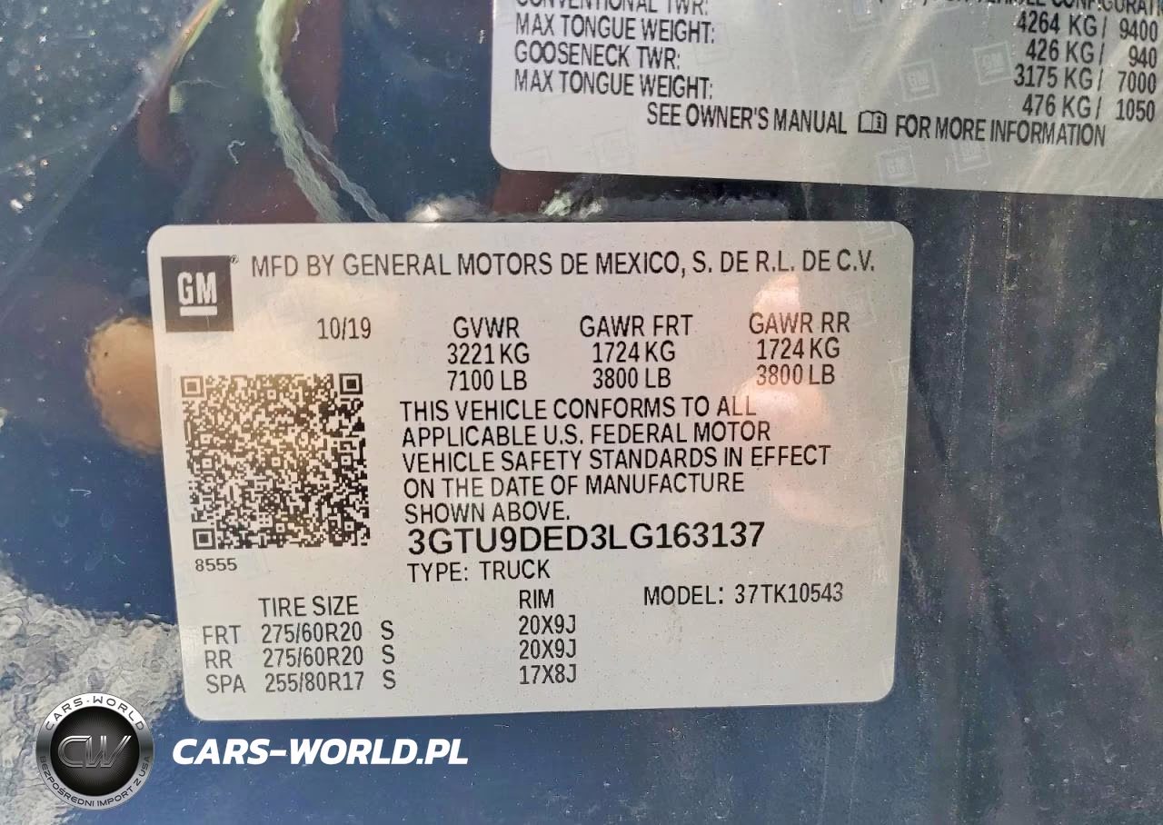 2020 GMC Sierra K1500 Slt VIN:3GTU9DED3LG163137 - 12