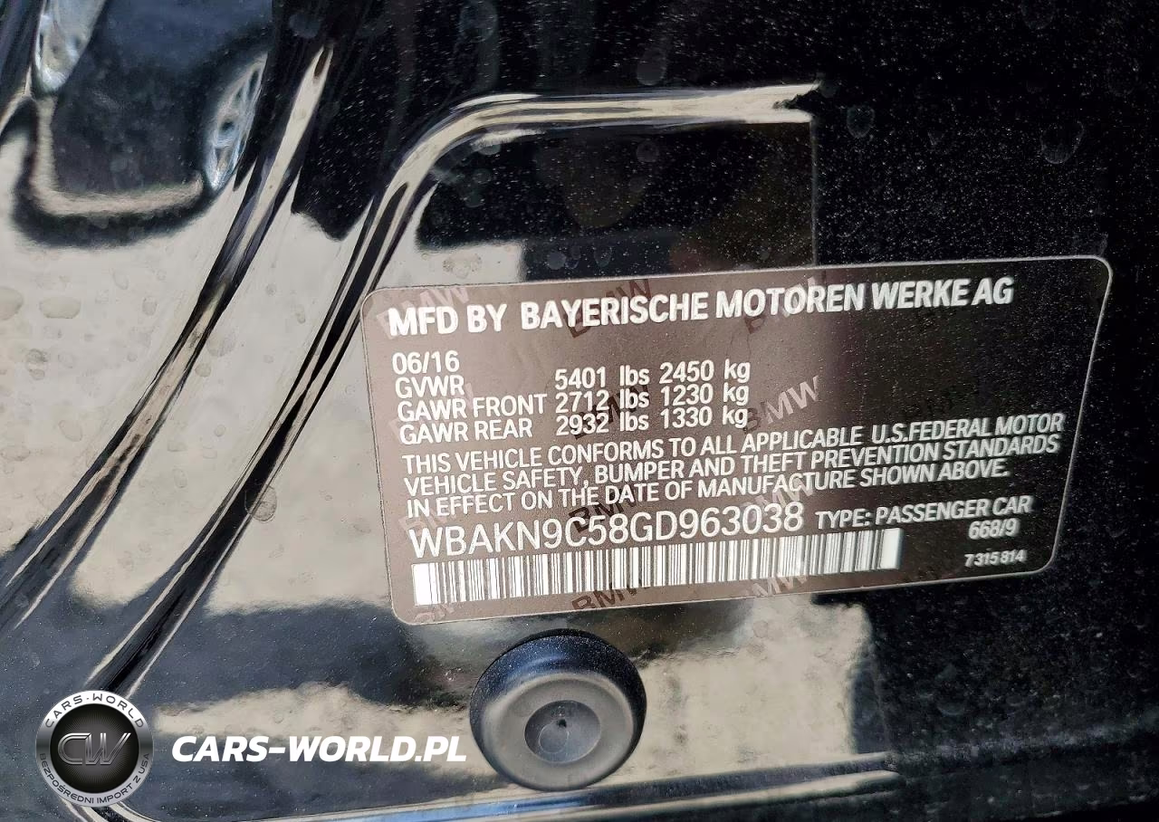 2016 BMW 550 I VIN:WBAKN9C58GD963038 - 13