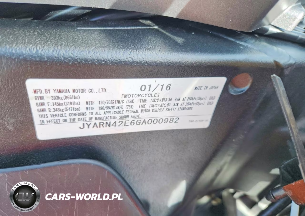 2016 Yamaha Yzfr1S C VIN:JYARN42E6GA000982 - 9