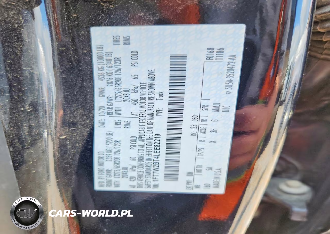 2020 Ford F250 Super Duty VIN:1FT7W2BT4LEE82219 - 14