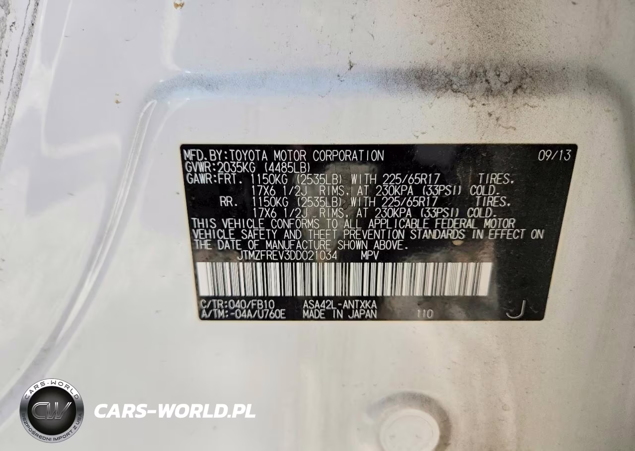 2013 Toyota Rav4 Le VIN:JTMZFREV3DD021034 - 13